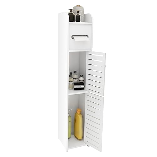 LANTUS Petit Meuble de Rangement pour Toilettes, Support pour Papiers Toilettes, Colonne, Armoire de...