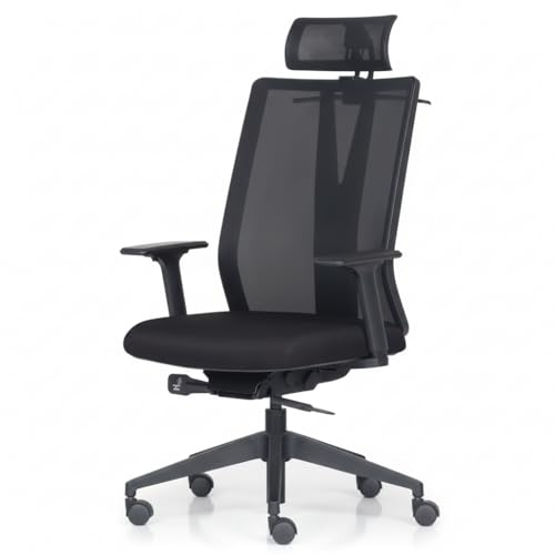 Cadeira Addit Presidente Frisokar Ergonômica NR17 Apoio de Cabeça Encosto em Tela Mesh Back Sytsem Braço Regulável Escritório