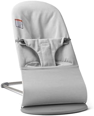 BabyBjörn Bouncer Bliss, Woven Mélange, Light Grey | 2-in-1 Adjustable Baby Bouncer Seat and Toddler Chair, Newborn to Toddler (8-29 lbs), 4 Positions, Lightweight & Portable