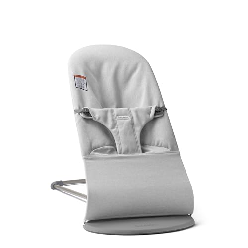 Image of BabyBjörn Bouncer Bliss, Woven Mélange, Light Grey | 2-in-1 Adjustable Baby Bouncer Seat and Toddler Chair, Newborn to Toddler (8-29 lbs), 4 Positions, Lightweight & Portable