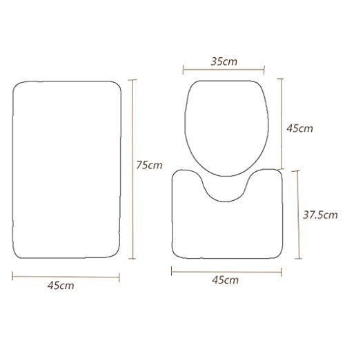 XUEPING 4 Stück Badematte Sets(Wasserdichter Duschvorhang+Rutschfester Badezimmer-Teppich+Teppichboden+WC-Sitzbezug… – Bild 8