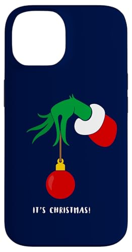 Xmas Green Monster Hate Christmas Boule Rouge Humour Ugly Coque pour iPhone 14