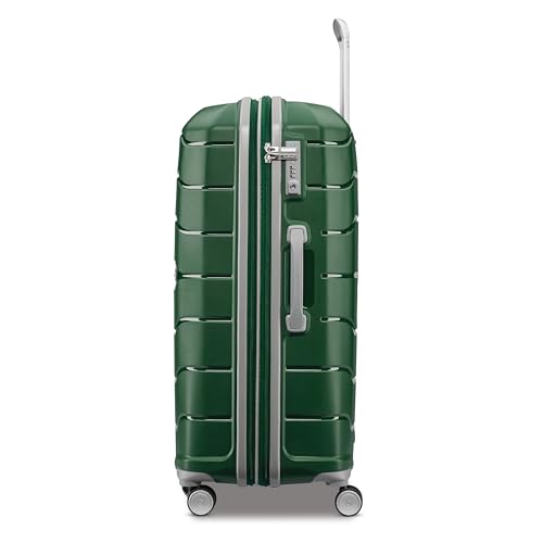 Image of Samsonite Freeform Large Checked Luggage with Dual 360 Spinner Wheels - TSA Lock, Airline-Approved - Lightweight Durable Polypropylene Expandable Hardshell - Pine Green