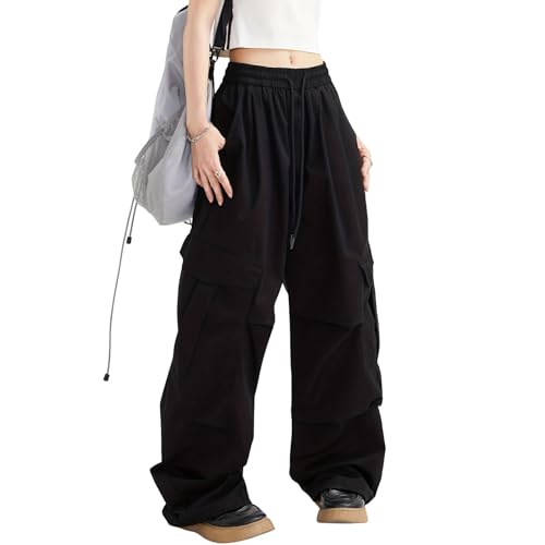 Pantalon cargo baggy avec poches pratiques et taille élastique ajustable