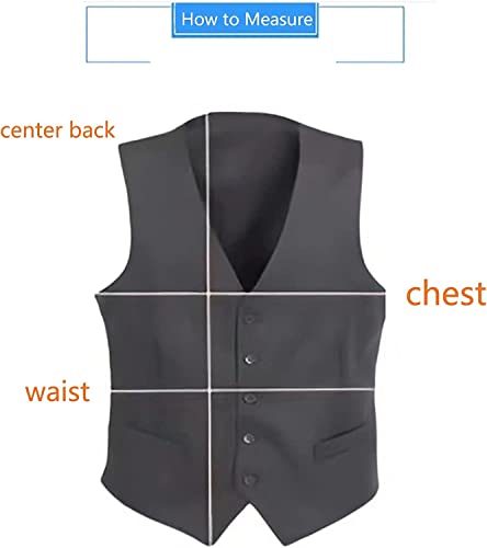Men's Waistcoat Vest with Pockets Casual Suit Vest for Wedding Groomsmen Formal Dress (Color : Green, Size : X-Large)2