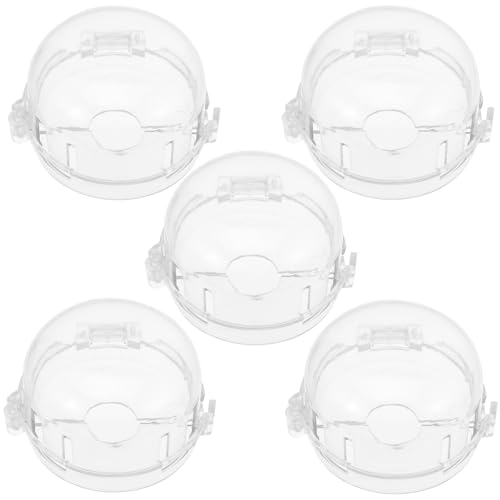 HEMOTON 5pcs Stove Knob Covers Gas Childproof Oven Knob Safety Covers Universal Home Gas Burner Protection Install