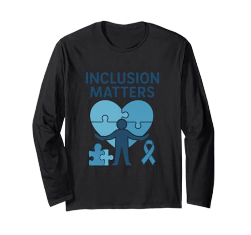 Inclusion Matters - Puzzle Blu per la consapevolezza Maglia a Manica