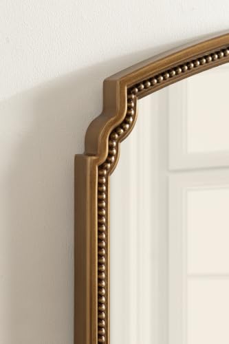 Image of Kate and Laurel Lockland Vintage Beaded Arch Wall Mirror, 36 x 30, Gold, Traditional Vintage Wide Arched Bathroom Mirror for Over Sink for Use as Living Room Wall Decor