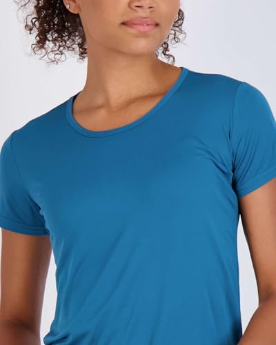 Image of Real Essentials 5 Pack: Women's Dry Fit Tech Stretch Short-Sleeve Crew Neck Athletic T-Shirt Available in Plus Size Set Medium