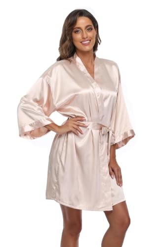 Image of Super Shopping-zone Women's Pure Bride Robes Embroidery Bridesmaid Robes Bridal Party Kimono Robe Wedding Sleepwear