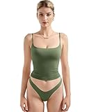 SUUKSESS Women Sexy Square Neck Tank Top Summer Y2K Going Out Tops Casual Sleeveless Basic Cami Shirts (Army Green, S)