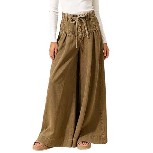 Pantalon femme fluide élastique et léger idéal pour les vacances à la plage et la danse