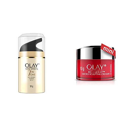 Olay Day Cream Total Effects 7 in 1, Anti-Ageing SPF 15, 50g and Olay Regenerist Micro-Sculpting