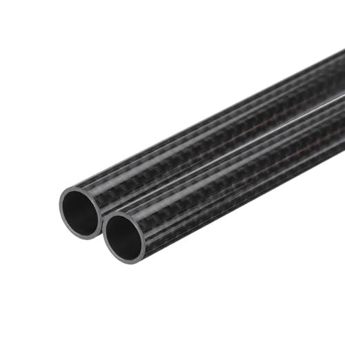 QUARKZMAN 2 Stück Kohlefaserrohr 10 x 12 x 420mm glänzende Oberfläche Stab 3K Rollgewickeltes reines Kohlefaser-Rundrohr für RC-Flugzeug Multicopter Quadcopter