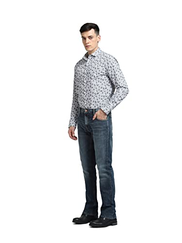 Image of JACK & JONES Men's Floral Print Slim Fit Spread-Collar Casual Shirt