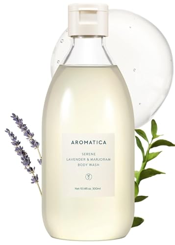 AROMATICA Serene Body Wash Lavender & Marjoram 10.14oz / 300ml, Vegan, Daily In-Shower Wash Blended w/Naturally Derived Scents