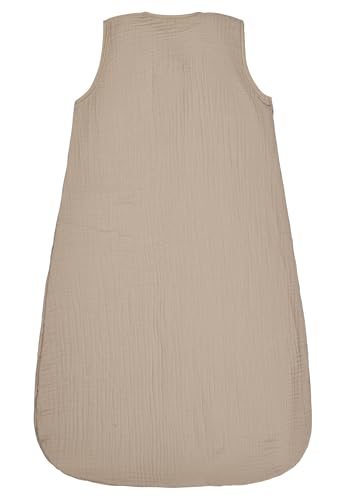 Sterntaler Schlafsack 110 cm Bauernhof - Kinder und Baby Schlafsack unwattiert aus Musselin mit 2-Wege-Reißverschluss und seitlicher Kabelöffnung, mit Feinfrottee Futter, TOG 1,0 - beige
