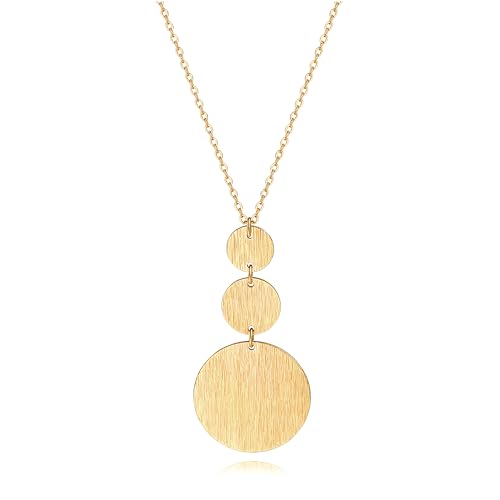 PEARLADA 18k Gold Chain Long Necklace, Boho Sweater Necklace for Women, Geometric Pendant Y Necklace