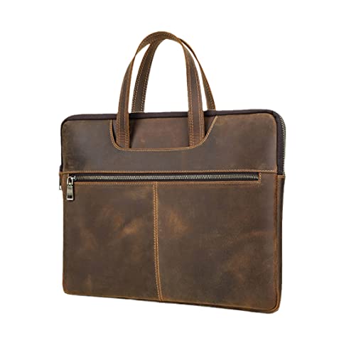 Cuir Crazy Horse d'exception pour cette mallette PC 16" café