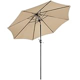 Yaheetech Parasol Sombrilla Jardín 230cm/270cm Inclinable Impermeable Protección UV Sombrilla Terraza Exterior Piscina Patio Balcón con Manivela 270cm Beige