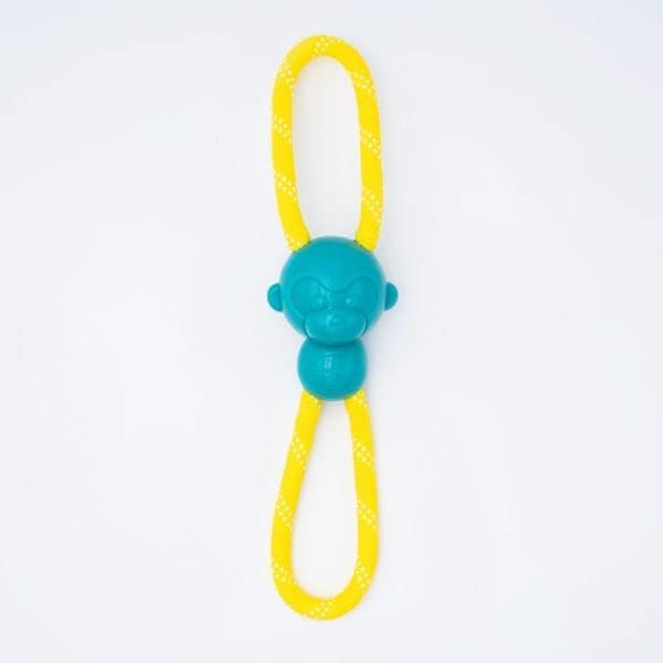 ZippyPawsRopeTugz Teal Aggressive Chewers Dog Toy - Durable Rope, Squeaky Chew Toy, Perfect for Tug of War, Suitable for Small, Medium, and Large Breeds - Machine Washable