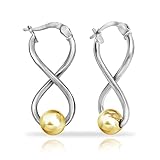 Sterling Silver Infinity Figure 8 Bead Drop Earrings
