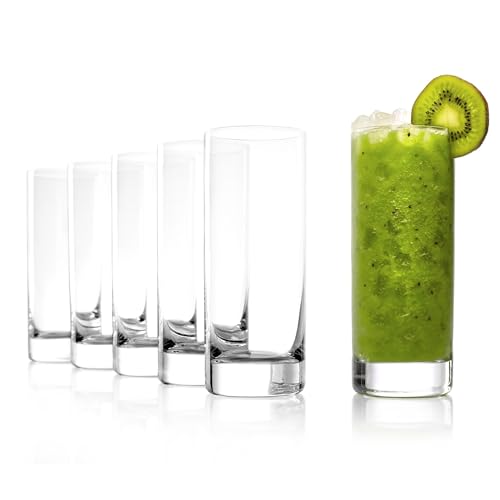 Stölzle Lausitz Longdrinkgläser New York Bar 6er-Set 405 ml – Stilvolle Trinkgläser ideal für Cocktails, Wasser & Säfte – Hochwertige Wassergläser aus Kristallglas – Spülmaschinen- & stoßfest