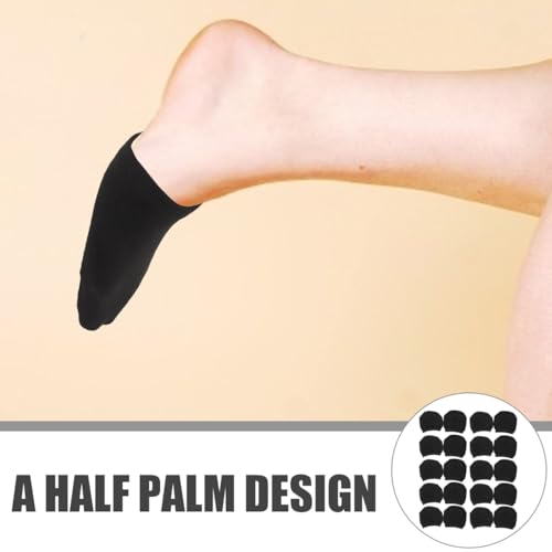 Image of 10 Pairs Black Cotton Half Socks for Women High Heel Invisible Sock Breathable Forefoot Pads Ball of Foot Cushions for Women