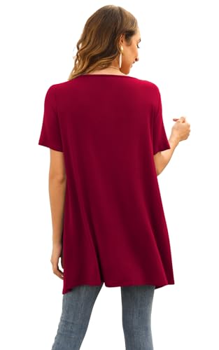 Image of Veryoung Floral Short Sleeve Cardigans for Women Casual Drape Open Front Lightweight Summer Cardigan with Pocket High Low Hem