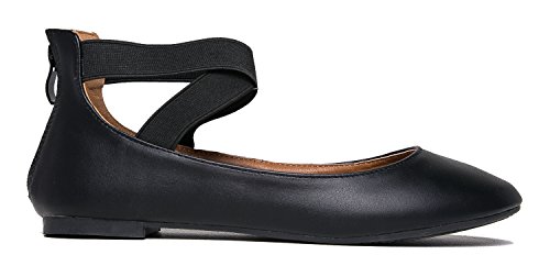 J. Adams Kelli Slip On - Comfortable Elastic Cross Strap Round Toe Ballet Flat - Image 3