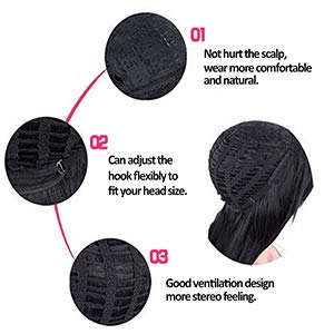 Kaneles Mens Black Mullet Wig 80S Spiked Rocker Wig Halloween Costume Punk Metal Male Hair #TOP3