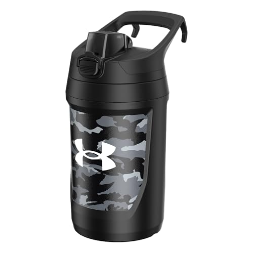 Image of Under Armour 32 oz Insulated Water Bottles - Sports Water Jug with Fence Hook, Leak Resistant for Baseball, Football & More, 32 oz Insulated, Black Woodland