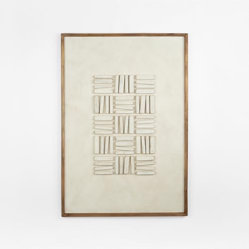 Vaukura Cuadro Decorativo Akil en Relieve 82x122 cm – Arte Artesanal en Madera de Pino Reciclado – Diseño Rústico Natural con Textura – Cuadro Grande para Salón, Dormitorio o Comedor