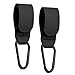 2 Pcs Stroller Hooks for Bags, Universal Clips and Hooks with Premium Leather Straps Fit for Round, Square and Oval Stroller Handles, Non-Slip with One-Hand Opening, Carry 11lbs