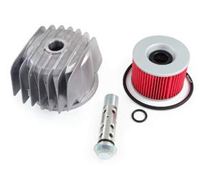 Oil Filter Cover Kit w/Oil Filter Bolt/Filter/O-Rings - Fits Honda CB400F/500K/550/750