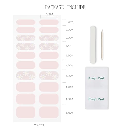 JMEOWIO Nagelfolie UV Härtend Blumenrosa UV Gel Nail Strips Nagelsticker Nagelaufkleber Nail Art Dekoration Nageldesign Zubehör