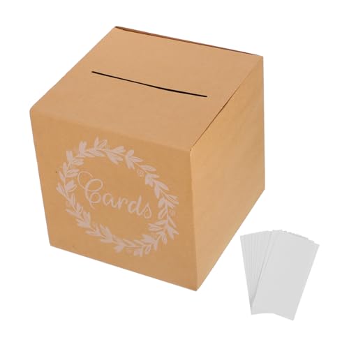 ULTECHNOVO 1set Kraft Wedding Card Box for Reception and Home Decor Versatile Card Holder for Weddings Graduations and Parties Easy Assembly