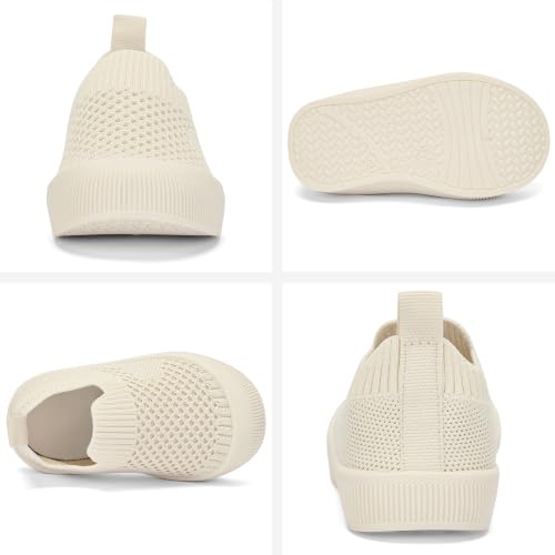 Image of BACSAC Baby Toddler Unisex Infant Shoes Boys Girls Beige Mesh Breathable Non-Slip Soles 6-36 Months