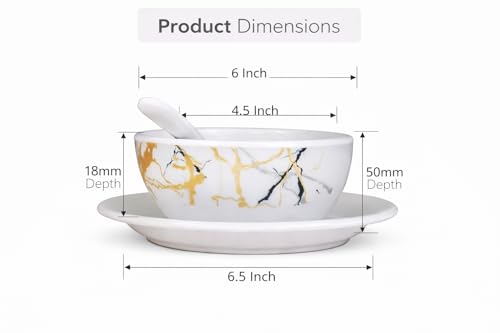 Image of Ariya Melamine Greek Soup Bowl Set Black Gold Harmony Collection Set of 6