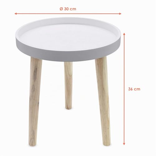 Miniatura 3 de Mesa Auxiliar De Madera, Decorativa, De 36 X 30 Cm, Pequeña, Para Sofá
