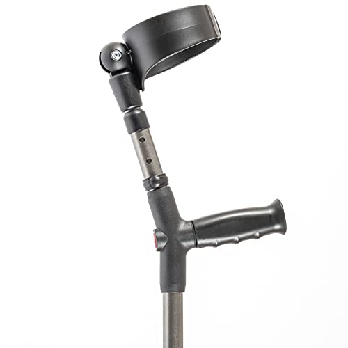 Image of Ossenberg Closed Cuff Ergo Soft-Grip Forearm Crutches Pair (Metallic Grey)