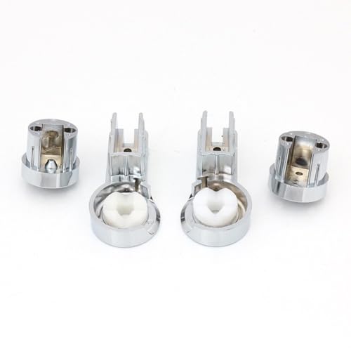 Lecreatekit Soportes de bisagra de baño ABS cromados para mampara de ducha de 6 mm, juego de soporte de pared izquierdo y derecho