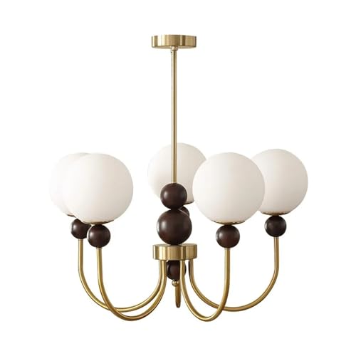 V-intage Glass Ball Ceiling Chandelier Compatible with Living Room Center Table Bedroom Loft Pendant Lamp Home Decor Lighting Lusters Fixture