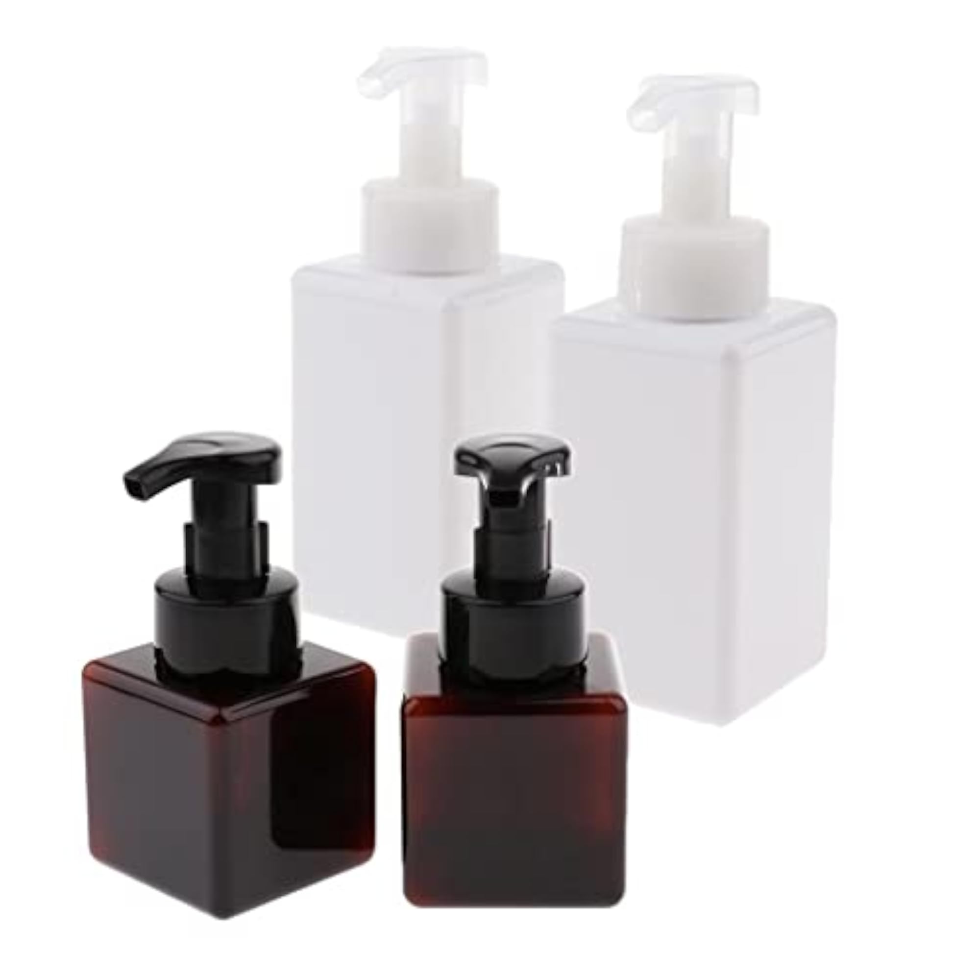 4 Pieces Empty Square Foam Lotion Pump Bottle Dispenser Vials Container Jar