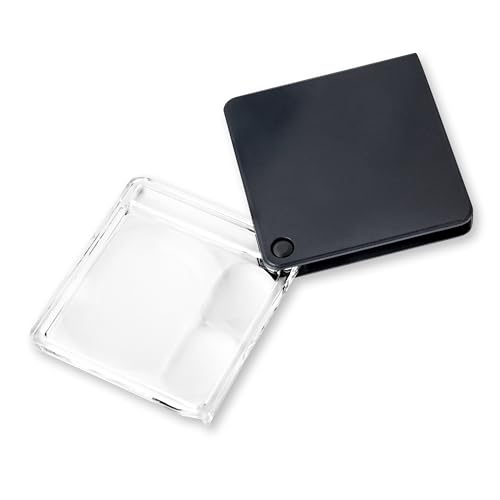 Carson MagniFlip Plus loupe de poche pliante, grossissements de 2,5x/5x/7x, avec un étui protecteur de montage fixe (GN-44)