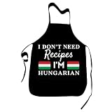 FaceYee Novelty Chef Aprons I Don't Need Recipes I'M Hungarian Cooking Baking Kitchen BBQ Decor...