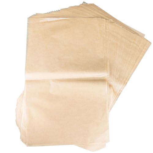 100 Sheets Rice Paper Ancient Bamboo Pulp Handmade Xuan Paper Vegetation Dyed Retro Semi-Raw for Calligraphy(Antique, 9.4 * 15.7inch)