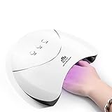 【Detección automática mediante inducción por infrarrojos】: la lámpara de esmalte de uñas Bevili con sensor de infrarrojos inteligente incorporado, puede encenderse automáticamente, con la mano o el pie adentro, encendida; mano o pie fuera, luz apagada. Simplemente elija un tiempo establecido cuando comience a usarlo.
