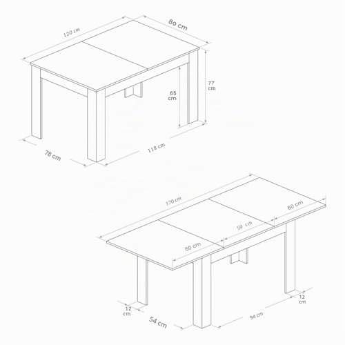 Table de cuisine extensible Veronica blanche pour optimiser un salon - 3