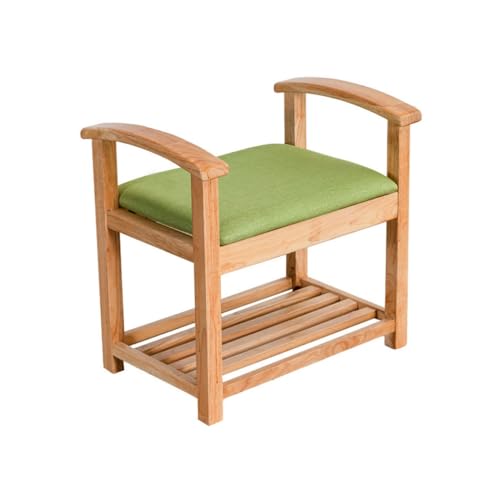 Banco para zapatos minimalista de patas rectas y diseño rectangular simple 2